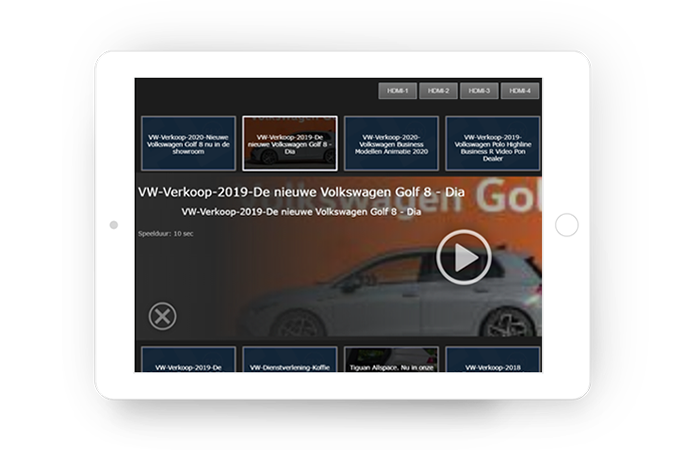 Flexcast digital signage narrowcasting interactief screenshot ipad